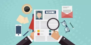 Cartoon-employer-reviewing-a-resume